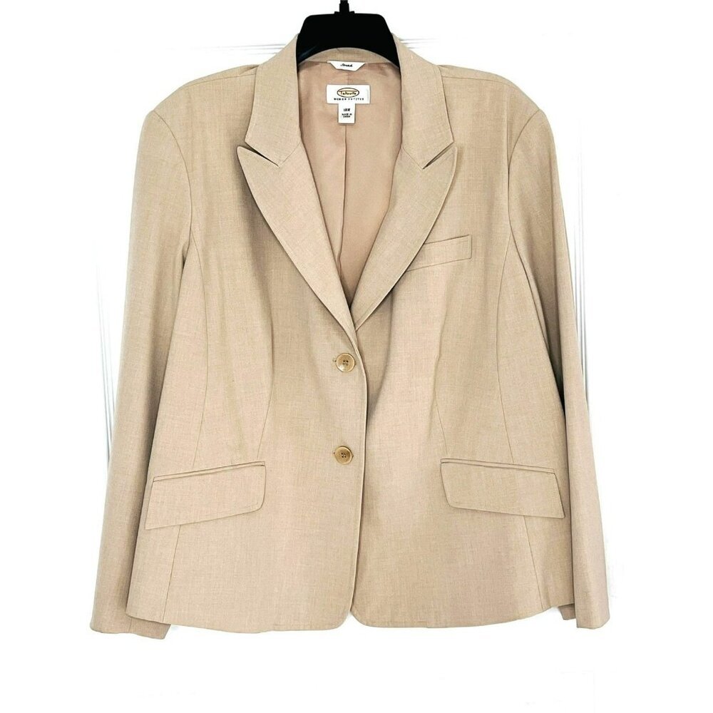 SOLD do not Buy Talbots Woman Petites Blazer 18WP 2-Button Beige Pockets
